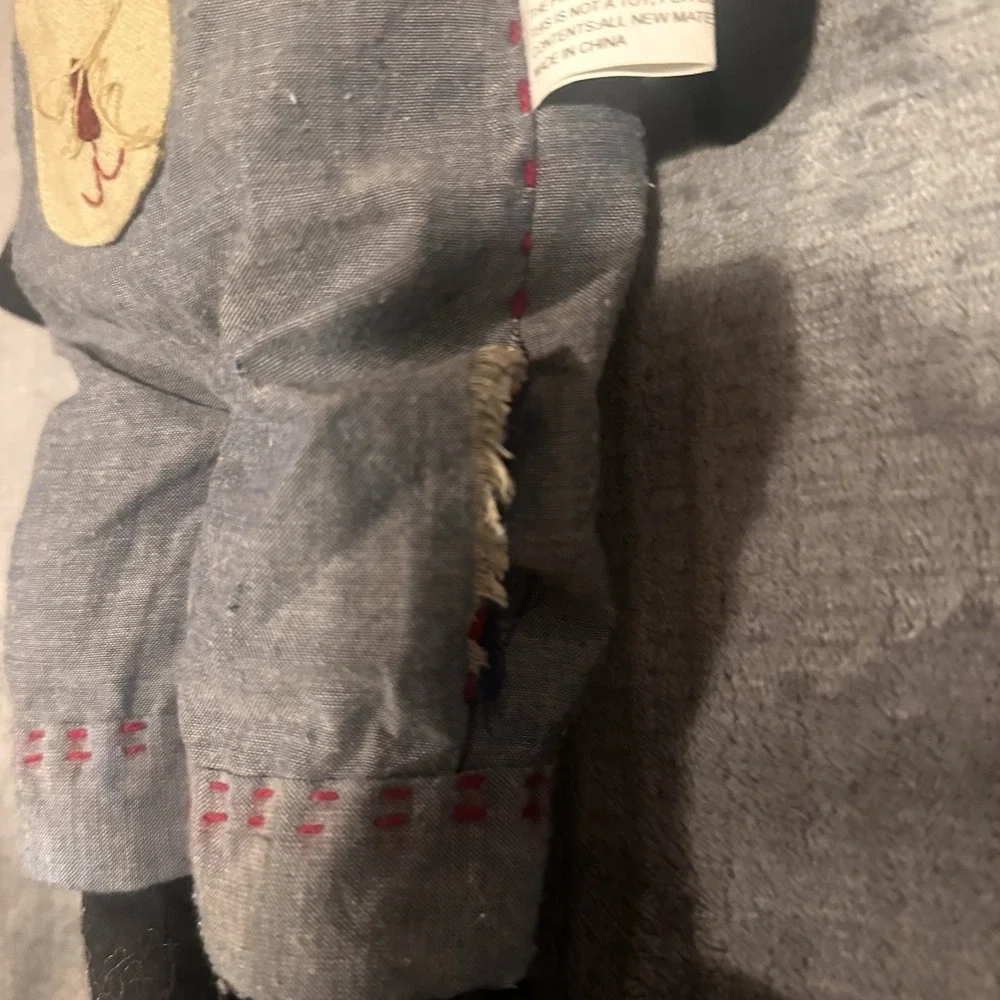 Pair of Y2K Folk Art Black Cat Cloth Dolls | Primitive Farmhouse Handmade Style